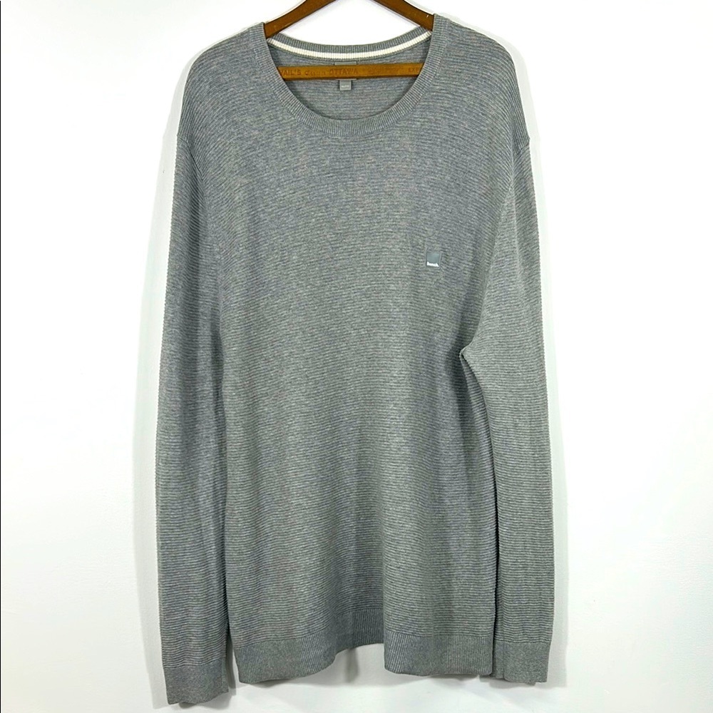 Bench Ribbed Knit Long Sleeve Shirt Men's XL Gray Cotton Comfortable Walk Hike